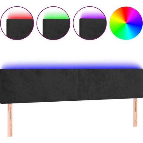 Maison Exclusive - Cabecero con LED de terciopelo negro 160x5x78/ (1/5)