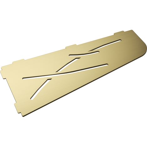 Tablette d'angle murale en inox 305 mm – Acier inoxydable or brossé – Épaisseur 3 mm pour douche et cuisine – MCM