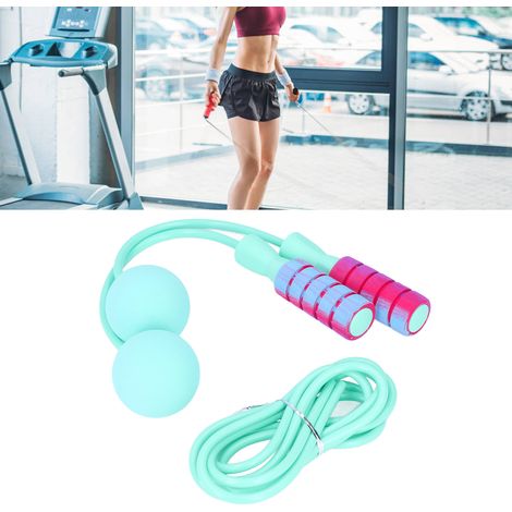 Kabelloses Springseil mit Doppelfunktion, doppeltem Gewicht und doppelter Lagerkapazität, Indoor-Fitnessgerät für Erwachsene, Springseil mit großem Ball, kabellos, aus grünem PVC. (1/5)