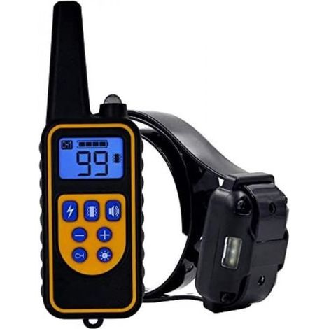 Collier De Dressage Pour Chien Avec Beep Vibra Choc Collier Dressage Chien Étanche Et Rechargeable Collier Télécommande 800 Verges (1/4)