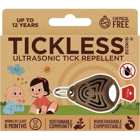 TICKLESS ECOKID - RÉPULSIF NATUREL ULTRASONIQUE CONTRE LES TIQUES ET LES PUCES SANS PRODUITS CHIMIQUES POUR ENFANTS - MARRON