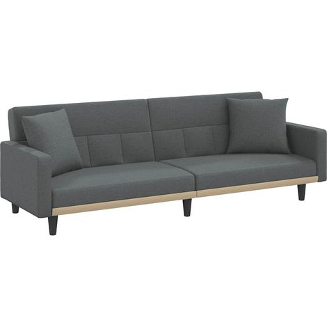 Schlafsofa mit Kissen Dunkelgrau Stoff vidaXL