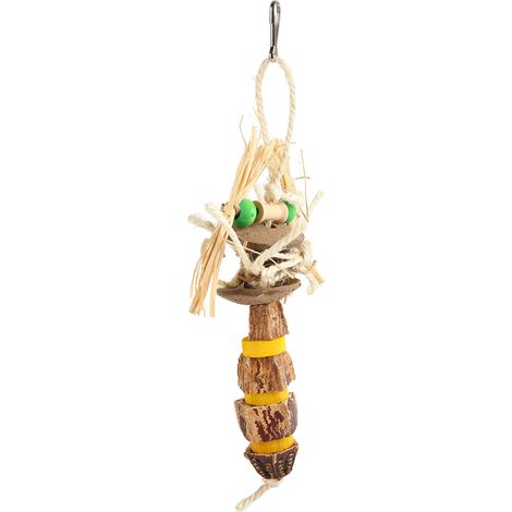 Jouets à mâcher Parrot Nut, naturels et sains, tricotés à la main, résistants aux morsures, blocs de bois suspendus pour oiseaux. (1/5)