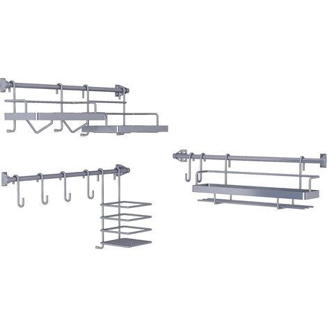 Étagère murale multifonction pour ustensiles de cuisine, assaisonnement, épices de cuisine, support pour serviettes en papier, solution d'économie d'espace (1/4)