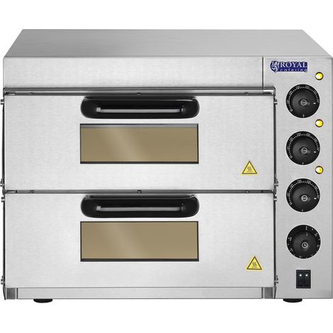Horno de pizza - 2 cámaras - Base de arcilla refractaria 3000 W Acero inoxidable 140001740 (1/2)
