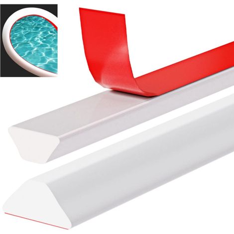 Bande anti-éclaboussures blanche de 200 cm - Joint de seuil de douche auto-adhésif - Bouchon d'étanchéité pour lavabo et plan de travail de salle de bain (1/5)