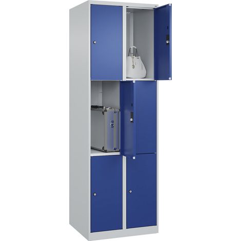 C+P, Vestiaire à 3 casiers Classic PLUS, 2 compartiments, gris (1/5)