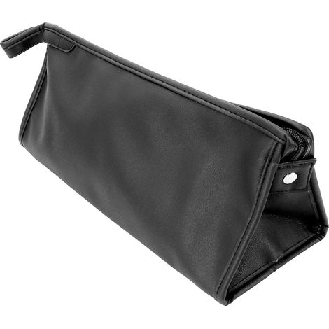 Sac de transport pour sèche-cheveux en cuir PU noir, étanche et anti-poussière avec crochet de suspension (1/5)