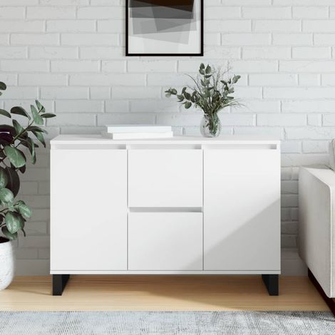 Buffet bas,Buffet Commode industriel blanc 104x35x70 cm bois d'ingénierie -QS40883 (1/5)