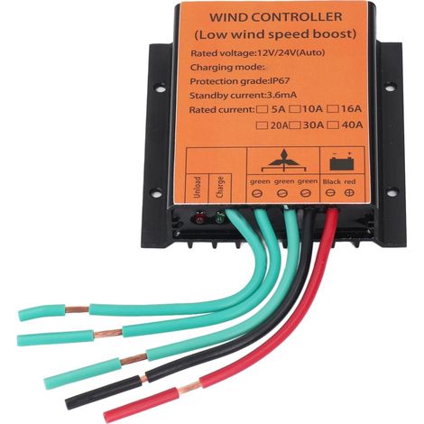 Contrôleur D'éolienne MPPT, Contrôleur Universel de Générateur D'éolienne 12 V/24 V 40 A 300 W-1000 W Régulateur D'énergie éolienne de Tension de Suralimentation avec Protections (1/5)
