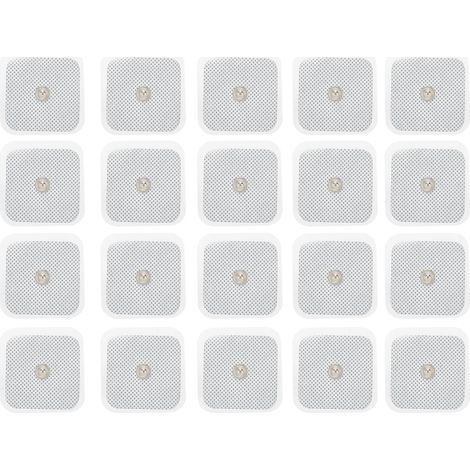20 Vlies-Knopfelektroden für EMS-TEN-Massagegeräte, 4 x 4 cm - AquaForge