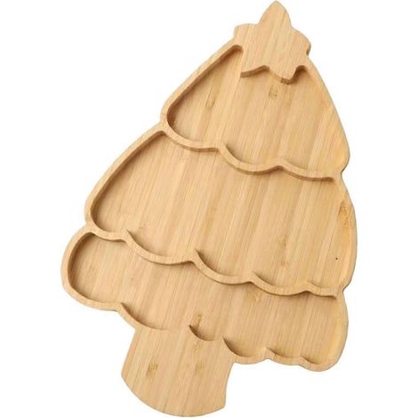 Plateau en bambou pour sapin de Noël, centre de table, décoration de fête (1/4)