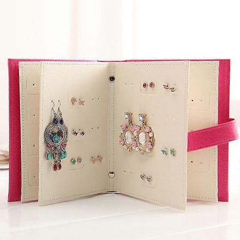 Boîte de rangement pour boucles d'oreilles - Rose rouge (1/5)