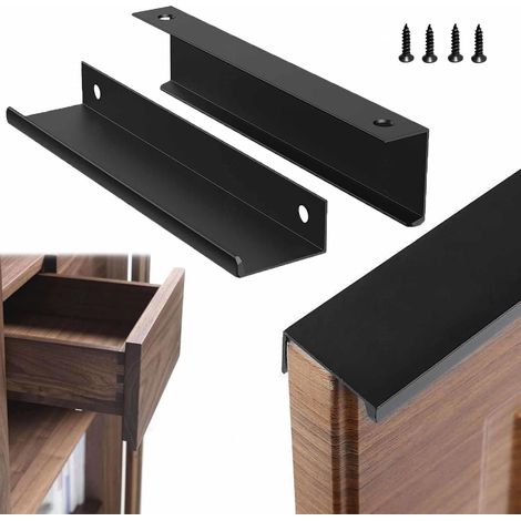 Poignées de meubles noires, porte invisibles, placard (1/5)