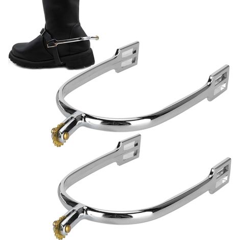 Éperons Anglais - Paire - Alliage de Zinc - Molette Rotative Douce - Dressage et Entraînement - Taille 7cm (1/5)