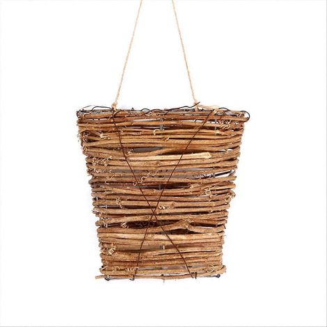 Décoration de porte, composition florale, petit panier de fleurs (1/5)
