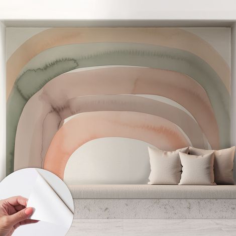 Fototapete Selbstklebend - Wanddekoration - Wandfolie - 3D Tapete Wand - Wohnungsdeko Regenbogenbögen 208x146 cm (1/5)