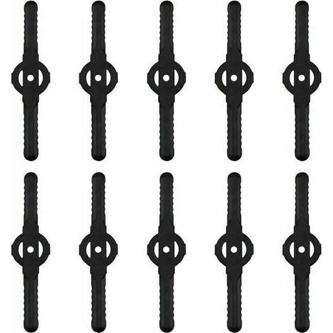 10 Pièces Lames de Tondeuse Jardin Tondeuse Accessoires, Lames de Rechange en Plastique, Outils de Jardin, Petit Trou 5mm, pour Jardin Pelouse Tondeuse, Coupe-bordures Sans Fil (1/5)