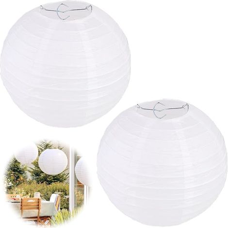 White Paper Lanterns, Round Paper Lantern 20cm (1/5)
