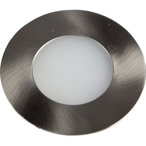 Encastré intérieur LED'UP AGENCEMENT rond fixe inox brossé 4000K 3,5W 185lm IP44 - EUROPOLE - 461701 (1/3)