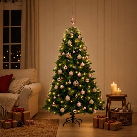 vidaXL Árbol de Navidad artificial con bolas 150 cm 150 LED (1/5)