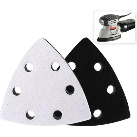 3 Tampon d'interface pour Plateau Ponceuse Triangulaire 93 x 93 x 93 mm avec 6 Trous, Coussin d'interface Triangulaire pour Delta Makita Bosch, Protection Pad Auto Agrippant Interface Mousse Souple (1/3)