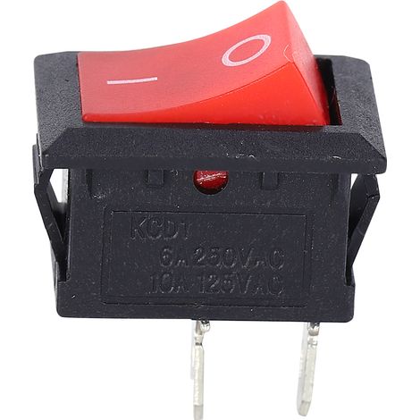 10 interrupteurs à bascule KCD1-101, 2 broches, bouton en plastique, pour appareils électroménagers, lot de 10 (1/5)