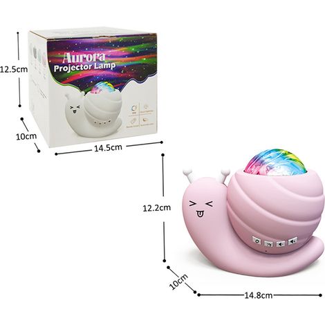 Ortviai Lampe projecteur d'ambiance avec haut-parleur Bluetooth, effet aurore boréale et ciel étoilé, rose (1/4)