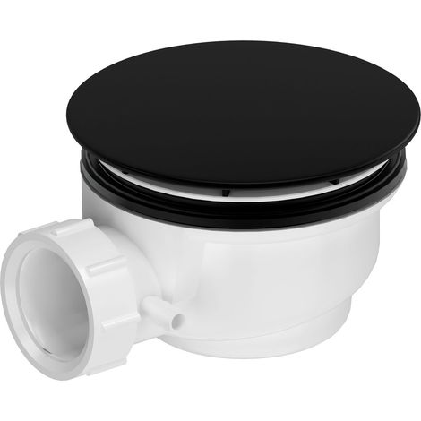 Desagüe horizontal para plato de ducha - Diámetro 90 mm - Tapa Negra (1/3)