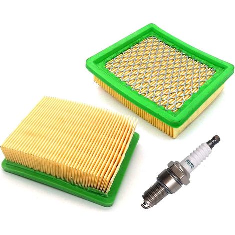 Lot de 2 filtres à air avec bougie d'allumage pour tondeuse à gazon Fuxtec FX-RM4639 FX-RM5196 eS FX-RM5196PRO FX-RM1855 FX-RM1860 FX-RM 5.5 5.0 (1/5)