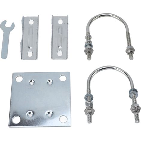 Support de fixation pour mât d'antenne tubulaire, stable et réglable, en alliage d'aluminium, pour toiture ou mur (lot de 2). (1/5)