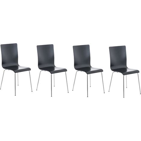 Lot de 4 chaises de cuisine en bois noir et métal CDS10167 (1/4)