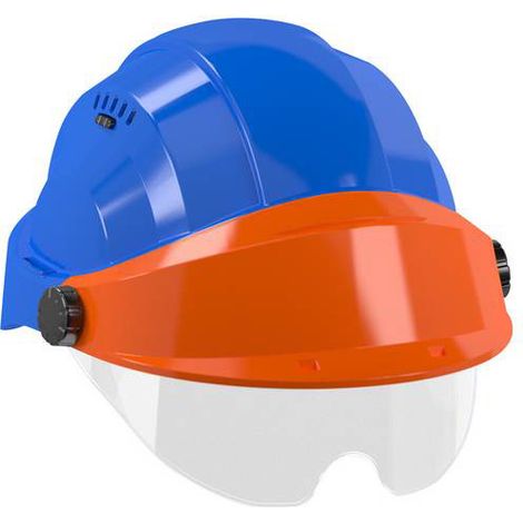 CASQUE 'ORIZON' BLEU VISIERE ORANGE AVEC LUNETTE TALIAPLAST - 563745