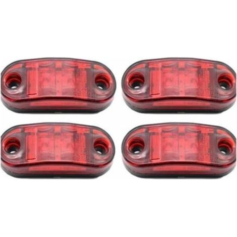 4er-Pack LED-Seitenmarkierungsleuchten, 12-24V weiß rot, doppelseitige Warnleuchten, LKW-Anhänger-Parkleuchten, Begrenzungsleuchten