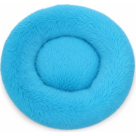 Niche ronde en fausse fourrure douce bleu 40 x 35 cm (1/5)