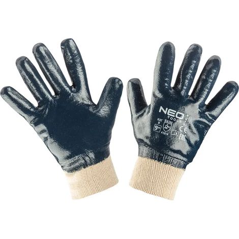 Guanti da lavoro in cotone, completamente rivestiti in nitrile, modello 4121X, taglia 9