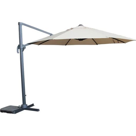 Signature Weave 3.5m Round Roma Cantilever Parasol Sun Shade Umbrella Grey
