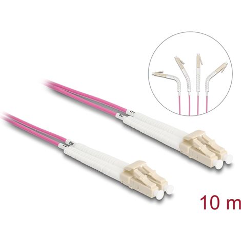Delock Cable de fibra Ã³ptica LC Duplex a LC Duplex multimodo OM4 en Ã¡ngulo 10 m