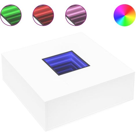 Maison Exclusive - Couchtisch mit Infinity-LED Weiß 100x100x40 cm