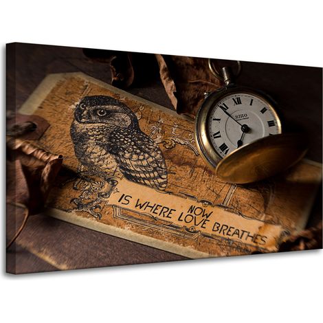 Leinwanddruck Vintage-Retro-Uhr 100x60 cm