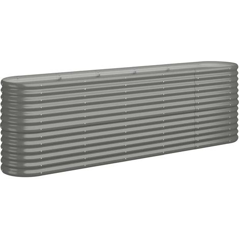 Maison Exclusive - Hochbeet Verzinkter Stahl 224x40x68 cm Grau (1/5)
