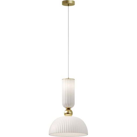 [GEBRAUCHT] B-Ware Maytoni Hängeleuchte Pendelleuchte Antic Glas Weiß Gold E27 LED Ø 30 cm Lampe (1/2)
