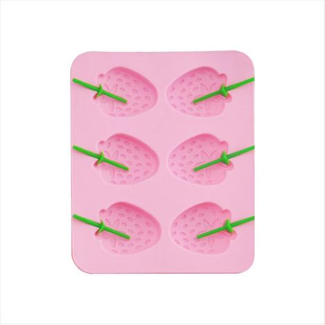 Moule à savon et à boissons en silicone rose en forme de fraise pour les fêtes (1/4)