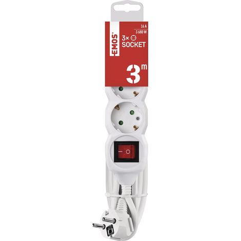 Bloc multiprise 3 m Blanc 1 5 mm, P1323 (1/5)