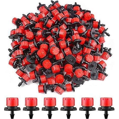 200pcs Goutteur Irrigation Rglable, 1/4' Systme Dirrigation Goutte Goutte Micro Flow Drip Head Buses De Brouillard Dirrigation Pour Jardins Pota (1/5)