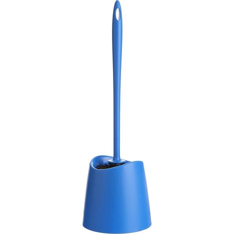 WC-Bürste – 1 Stück – Technischer Kunststoff – Effektive Reinigung – Badezimmer – 12 x 12 x 38 cm – Blau (1/3)