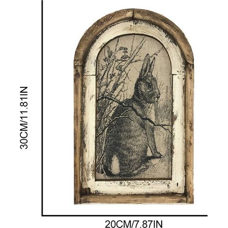 Affiche Lapin de Pâques Vintage Art Mural Rustique Déco Campagne Maison Chambre Jardin Poster Rétro (1/3)