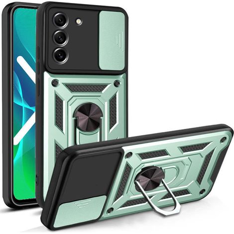 Schutzhülle mit Schutzfunktion für Samsung Galaxy S23 Plus, CamShield Slide, grün (1/5)