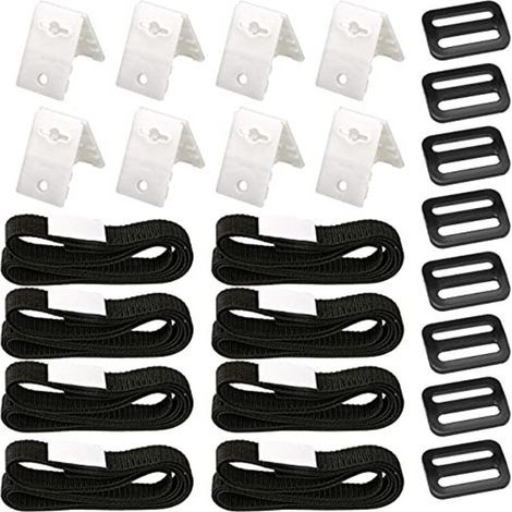 Kit de fixation de rouleau de couverture de piscine solaire, paquet de 8, sangles de fixation de rouleau de couverture de piscine pour la fixation universelle des rouleaux de couverture de piscine au- (1/5)