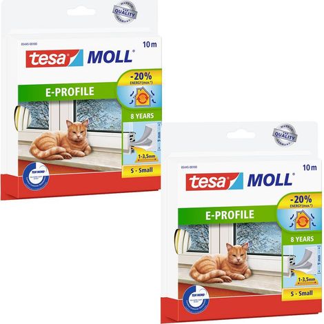 tesa E-PROFIL 05445-00500-00 Guarnizione adesiva Bianco (L x L) 10 m x 9 mm 2 pz.